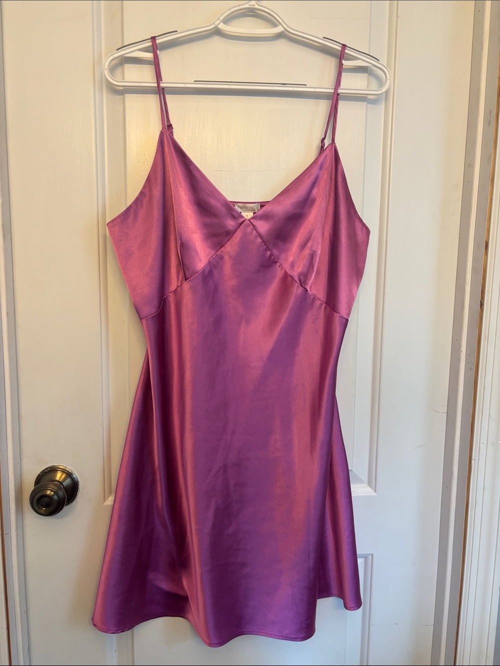 Ambrielle Pink Satin Slip Dress